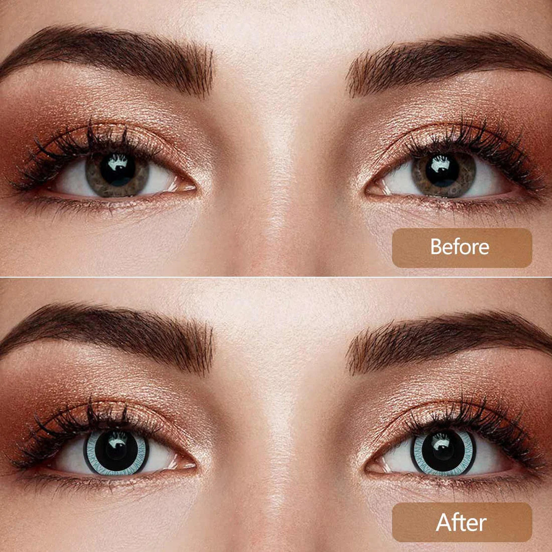 A Woman Wearing Chainsaw Man Abyssal Gaze Contact Lenses
